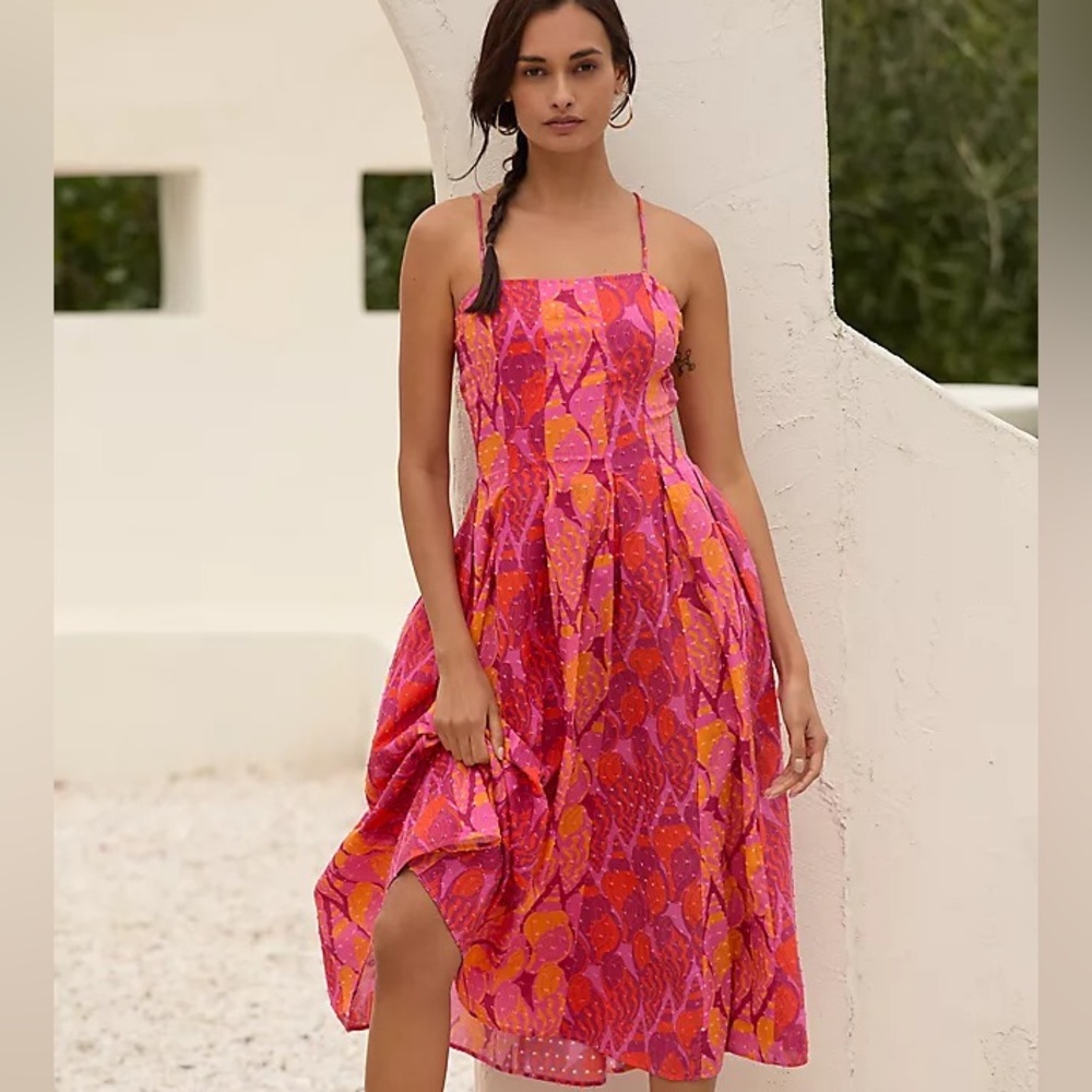 Farm Rio x Anthropologie Fit & Flare Midi Dress new Large